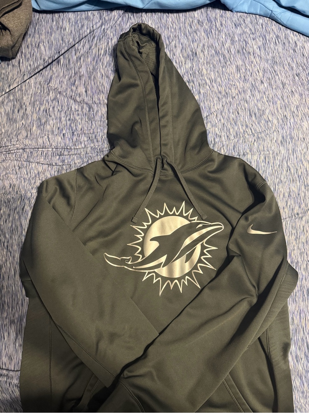 NFL Grey Miami Dolphins Logo Hooded Sweatshirt